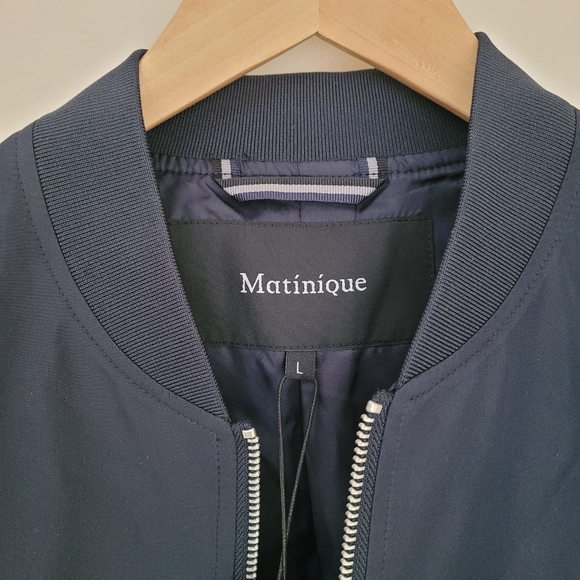 NWT Matinique Men's Navy Water Repellent Bomber Jacket Size Large - Picture 8 of 13
